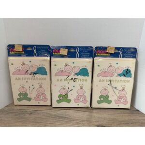 Vintage Party Creations Baby Shower Invitations 24ct Bebe Niño Retro 3 Packs USA